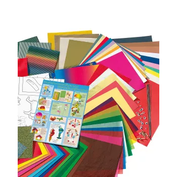 Folia 50915/1 σετ χαρτιού χειροτεχνίας - 107 τεμάχια - πολύχρωμο - αγόρια & κορίτσια - χαρτί, χαρτόνι, μεμβράνη - κουτί
