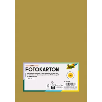 Folia 614/50 65 - χρυσό - μονόχρωμο - A4 (210 x 297 mm) - 300 g/m² - ματ - 50 φύλλα