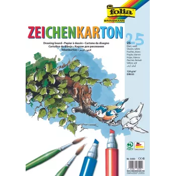 Folia χαρτόνι σχεδίου λευκό 120 g/m² 25 φύλλα DIN A4