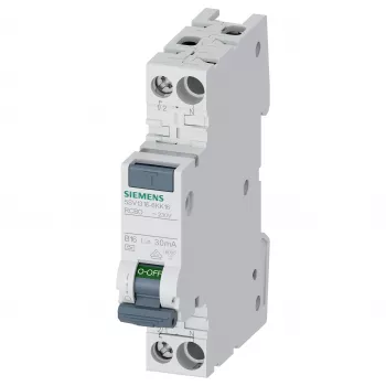 Siemens 5SV13166KK16 RCBO 2-πολικός 16 A 30 mA, χαρακτηριστική B, Type A, 6 kA