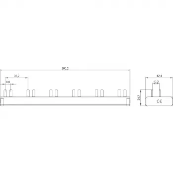 SIEMENS 5ST3675-0 ράγα συλλογής με πείρους 10mm² 3p/N 6xAFD+6xKomp. 12TE