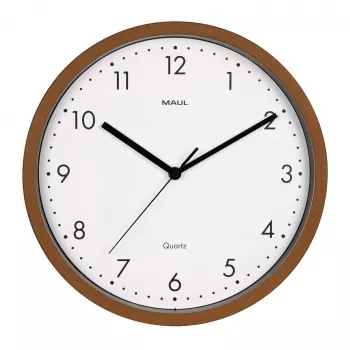 MAUL 9051476 Επιτοίχιο Ρολόι Quartz 30 cm x 5 cm ξύλο (σκούρο) λευκό