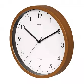 MAUL 9051476 Επιτοίχιο Ρολόι Quartz 30 cm x 5 cm ξύλο (σκούρο) λευκό
