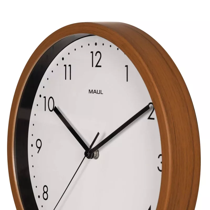 MAUL 9051476 Επιτοίχιο Ρολόι Quartz 30 cm x 5 cm ξύλο (σκούρο) λευκό