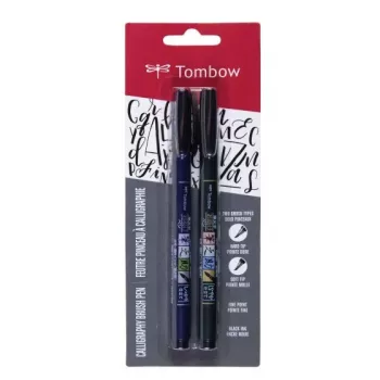Tombow WS-BHS-2P Σετ Dual Brush Pen - μαύρο - 2 τεμ. - συσκευασία blister