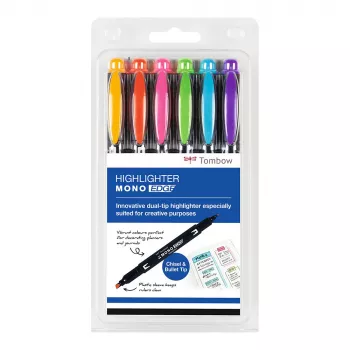 Tombow MONO Edge Σετ μαρκαδόρων υπογράμμισης - μύτη chisel και bullet 3,8mm 0,8mm γραμμή ανάμεικτα (6 στυλό)