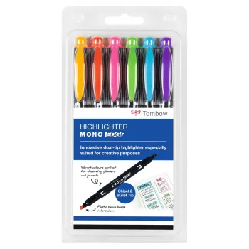 Tombow MONO Edge Σετ μαρκαδόρων υπογράμμισης - μύτη chisel και bullet 3,8mm 0,8mm γραμμή ανάμεικτα (6 στυλό)