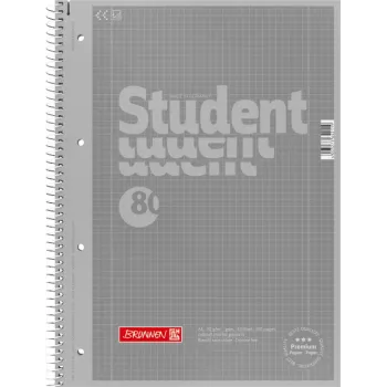 Brunnen Μπλοκ College A4 καρό Lin.28 80 φύλλα 90g Premium Ασημί 2 περιθώρια