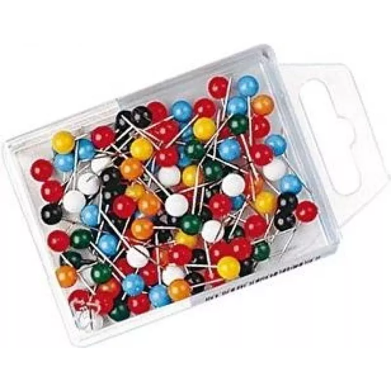 WEDO 56 199 Πινέζες σήμανσης, 16 mm, κεφαλή 6 mm, διάφορα χρώματα
