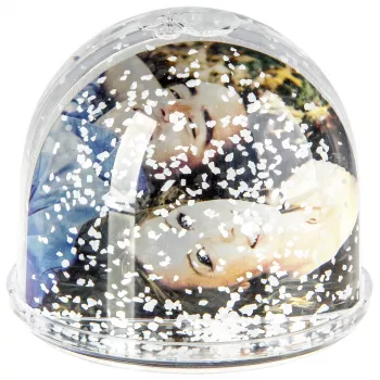 WALTHER Χριστουγεννιάτικη μπάλα με glitter Snow 6,9x6,3 cm GK080W