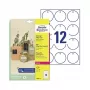 Avery Zweckform T3004-10 Μη κολλώδεις στρογγυλές ετικέτες, Πολυεστέρας, Λευκές, 60 mm, 120 ετικέτες