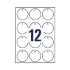 Avery Zweckform T3004-10 Μη κολλώδεις στρογγυλές ετικέτες, Πολυεστέρας, Λευκές, 60 mm, 120 ετικέτες