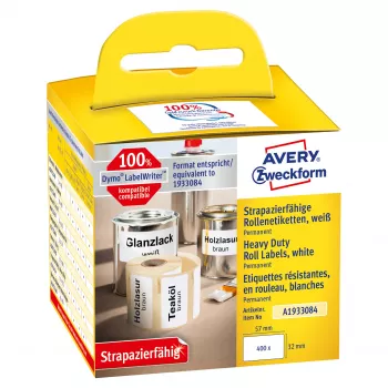 Avery Zweckform Ετικέτες σε ρολό - Μόνιμη κόλληση - Λευκές - 57 x 32 mm - 400 ετικέτες (1 ρολό των 400)