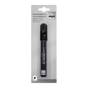 SIGEL κιμωλία μαρκαδόρος 50 Chalk Marker μύτη σφήνας 1-5 mm μαύρο 1 τεμ.