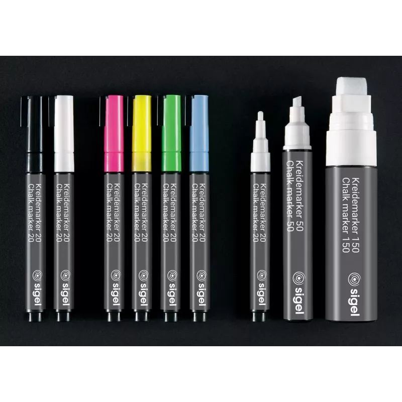 SIGEL Chalk Marker 20 στρογγυλή μύτη λευκό