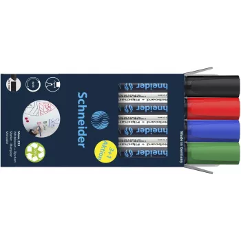 Schneider Maxx 293 Μαρκαδόρος Λευκού Πίνακα και Flipchart, αναμεμιγμένα χρώματα 2,0 - 5,0 mm, συσκευασία 4 τεμ.