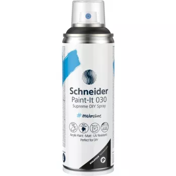 Schneider Paint-It 030 Supreme DIY Ακρυλικό Σπρέι Βαφής Μαύρο 200 ml