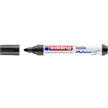 EDDING 4500 Μαρκαδόρος Υφασμάτων Μαύρο Στρογγυλή Μύτη 2-3 mm Μόνιμο Καλυπτικό Μελάνι με Βάση το Νερό 1 τεμ.