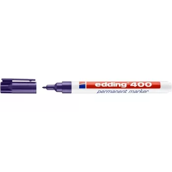 EDDING 400 Μόνιμος Μαρκάδος Βιολετί Στρογγυλή μύτη 1 mm Πλαστικό στέλεχος για χαρτόνι γυαλί δέρμα μέταλλο πλαστικό ξύλο