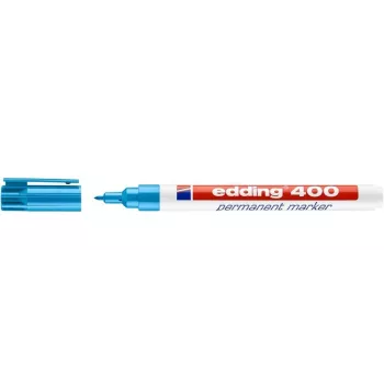 EDDING 400 Μόνιμος Μαρκάδος - Γαλάζιο - Στρογγυλή μύτη - 1 mm - Πλαστικό - Χαρτόνι, Γυαλί, Δέρμα, Μέταλλο, Πλαστικό, Ξύλο