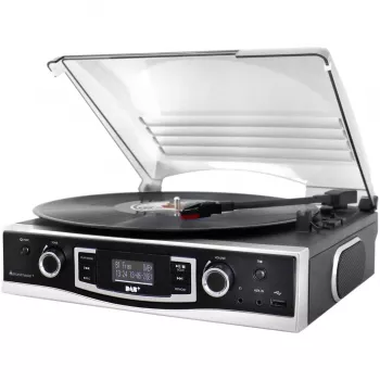 Soundmaster PL590SW Στερεοφωνικό πικάπ με DAB+, FM, AUX, USB, λειτουργία εγγραφής, μαύρο