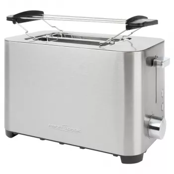 PROFI COOK Τοστιέρα 2 φετών PC-TA 1251, Θήκη ανοξείδωτου ατσαλιού, εξαιρετικά φαρδιές υποδοχές τοστ