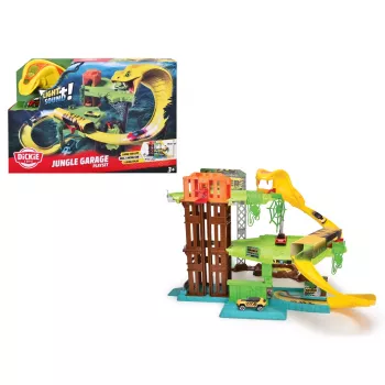 Dickie Jungle Garage 203338004 - παιχνίδι 3 ορόφων με ήχο & φως, με όχημα Die-Cast