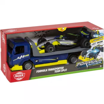 Dickie Formula Transporter Team Split 203766000 μεταφορέας αυτοκινήτων με 2 Die-Cast αυτοκίνητα