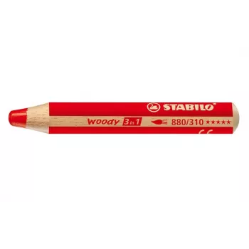 STABILO Woody 3 in 1 πολυχρηστικό στυλό - κόκκινο - πιστοποιημένο PEFC - μύτη 10 mm - μεμονωμένο τεμ.