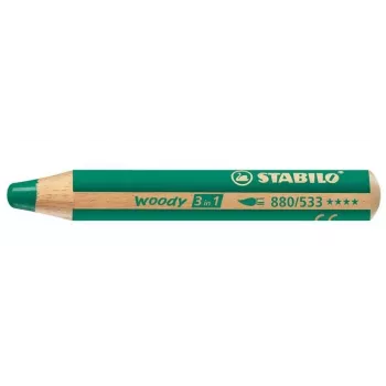 STABILO woody 3 in1 χρωματιστό μολύβι - Πράσινο - Μύτη 10 mm - 1 τεμ.