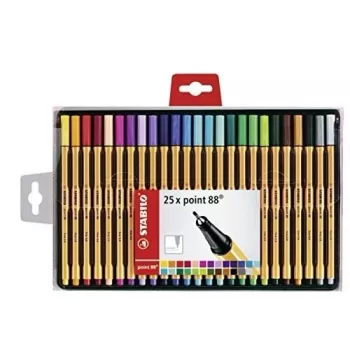 STABILO point 88 Fineliner σετ στυλό - 30 ανάμεικτα χρώματα - 0,4 mm - Μύτη φελτ με μεταλλικό περίβλημα - Μελάνι με βάση το νερό - Εξαγωνικό στέλεχος - Καπάκι με αερισμό - Χάρτινη θήκη