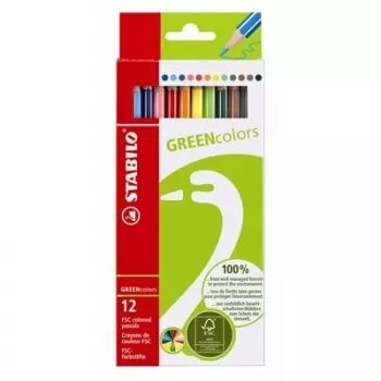 STABILO GREENcolors ξυλομπογιές - πολύχρωμο - 12 τεμ.