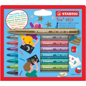 STABILO Trio DECO μαρκαδόροι, πολύχρωμα χρώματα (συσκευασία 8 τεμ.)