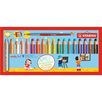 STABILO Woody 3 in 1 Multi-Talent στυλό - μαλακό - χρώματα ασορτί - 18 τεμ.