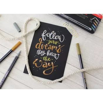 STABILO Pen 68 Metallic - ασημί - μελάνι με βάση το νερό - εξαγωνικό - 1 τεμ.
