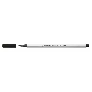 STABILO Pen 68 Brush - Medium - μαύρο - μύτη πινέλου - μελάνι με βάση το νερό - Γερμανία - ενήλικες & παιδιά