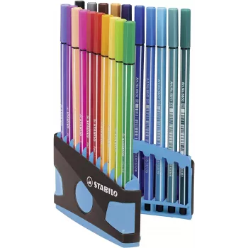 STABILO Pen 68 σετ μαρκαδόρων - Medium - 20 χρώματα - ασορτί - 1 mm - 24 h Cap-Off - μελάνι με βάση το νερό