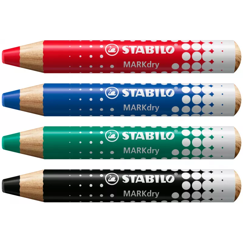 STABILO MARKdry Drywipe Marker μολύβι για λευκούς πίνακες μαύρο συσκευασία 5 τεμ.
