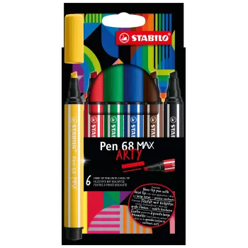 STABILO Pen 68 MAX 6 τεμ. Arty Edition μαρκαδόροι με λοξή μύτη