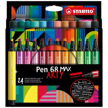 STABILO Pen 68 MAX 24 τεμ. θήκη ARTY μαρκαδόρος με λοξή μύτη