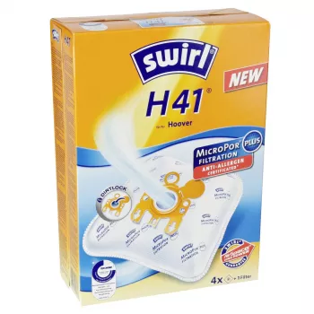 Swirl H 41 MicroPor Plus AntiBac σακούλες ηλεκτρικής σκούπας (4 σακούλες + 1 φίλτρο)