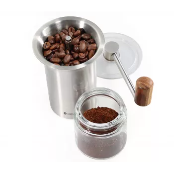 Zassenhaus μύλος καφέ BARISTA ανοξείδωτο ατσάλι / γυαλί χειροκίνητος μύλος με κεραμικό μηχανισμό άλεσης