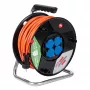 AKYGA AK-CR-06 Καρούλι Καλωδίου Καλώδιο Επέκτασης 50m IP44 4 Πρίζες Schuko Μαύρο