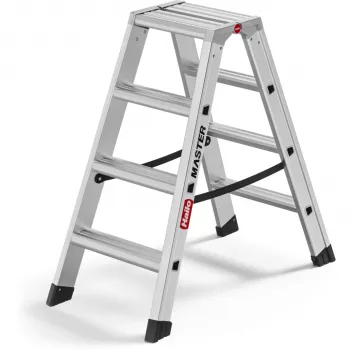 Hailo Master D100 2 x 4 Σκαλοπάτια Σκάλα - Αμφίπλευρη Αλουμινένια Σκάλα, Αντοχή 150 kg, EN 131