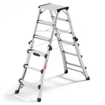 Hailo Master DTL100 2x4 - 2x6 σκαλοπάτια τηλεσκοπική συνδυαστική σκάλα 150 kg αλουμίνιο
