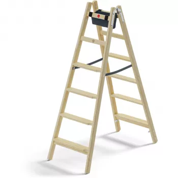 Hailo Master H80 2x6 σκαλοπάτια αμφίπλευρη σκάλα, αντοχή 150 kg, ασημί