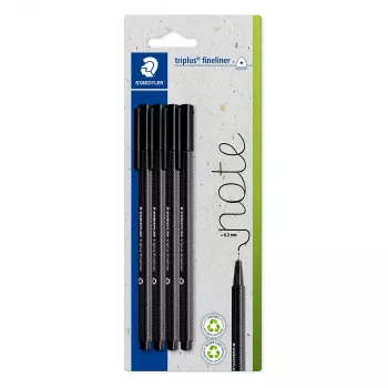 STAEDTLER Triplus Fineliner 0,3 mm Μαύρο Συσκευασία 4 τεμ.