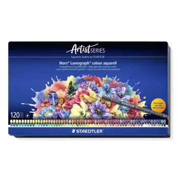 STAEDTLER Mars Lumograph Aquarell Ξυλομπογιά Ακουαρέλας 104 M120, HB, Γκρι Μύτη, Εξαγωνική, Πιστοποιημένο PEFC, Μεμονωμένο Μολύβι