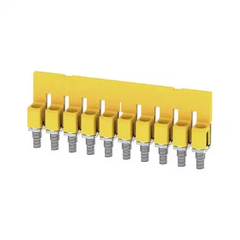 Weidmüller WQV 4/10 σύνδεσμος γεφύρωσης, 10-πολικός, 4 mm², κίτρινο, πολυαμίδιο, UL 94 V-0, συσκευασία 20 τεμ.