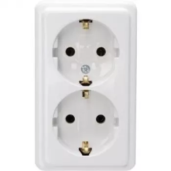 HEINRICH KOPP 2-θέσια πρίζα Schuko χωνευτή standard αρκτικό λευκό 102502002